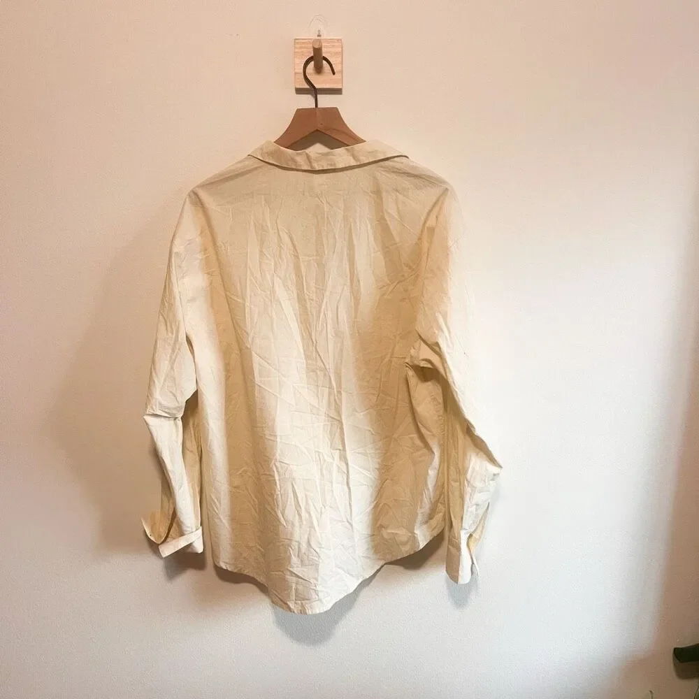 New Monki 100% Cotton Poplin Top Size S - Picture 6 of 9